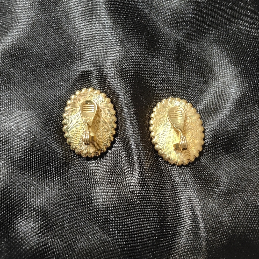 Monet Red Clip On Earrings - Picture 4 of 5